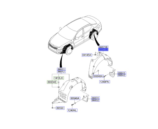 شل گیر عقب راست اپتیما 2013 | Hyundai/KIA Genuine Parts | اپتیما TF مدل 2011 تا 2015