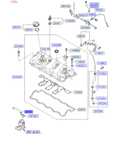 شلنگ هواکش سانتافه  Hyundai/KIA Genuine Parts – MOBIS  267103E100