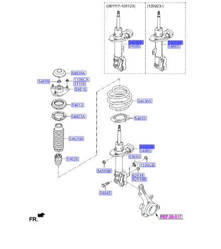 کمک فنر جلو چپ سوناتا  Hyundai/KIA Genuine Parts – MOBIS   546512T010 