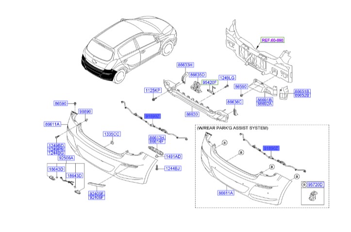 سیم کشی سنسور عقب Hyundai/KIA Genuine Parts – MOBIS  I20  918901J030