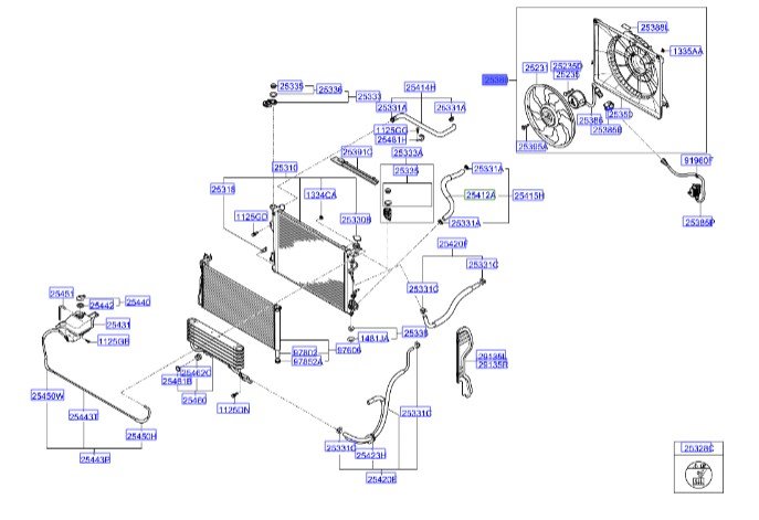 بادگیر آب کامل سوناتا Hyundai/KIA Genuine Parts – MOBIS   253803K175