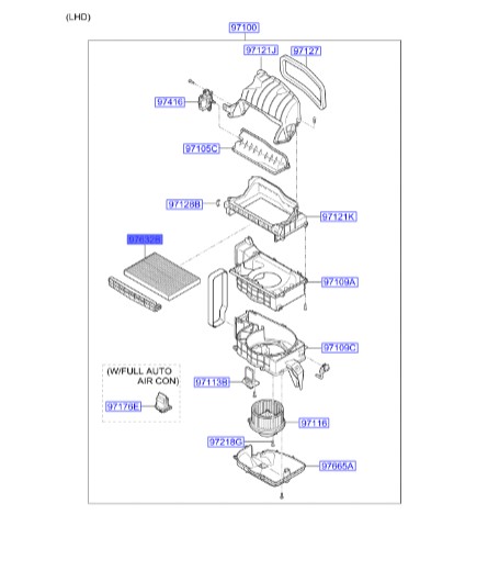 فیلتر هوا کابین I30  971332L000 