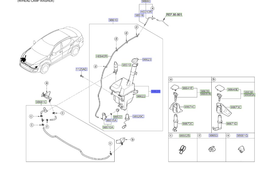 مخزن مایع شیشه شوی | Hyundai/KIA Genuine Parts – Mobis | اپتیما TF مدل 2011 تا 2015