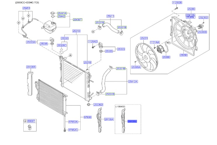 بادگیر رادیاتور چپ هیوندای Hyundai/KIA Genuine Parts – MOBIS    IX35  291352S000