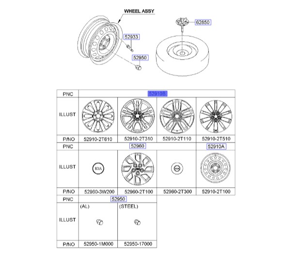 رینگ آلومینیومی اپتیما 2013 | Hyundai/KIA Genuine Parts | اپتیما TF مدل 2011 تا 2015