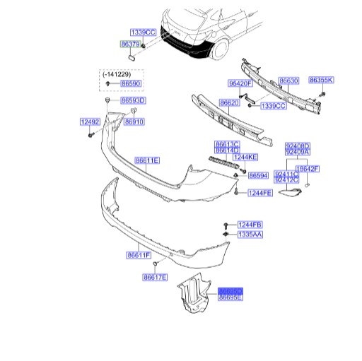 دیاق سپر عقب راست Hyundai/KIA Genuine Parts – MOBIS   IX35  866962S500