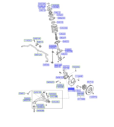 سینی پشت دیسک جلو چپ Hyundai/KIA Genuine Parts – MOBIS     IX55  517553J700