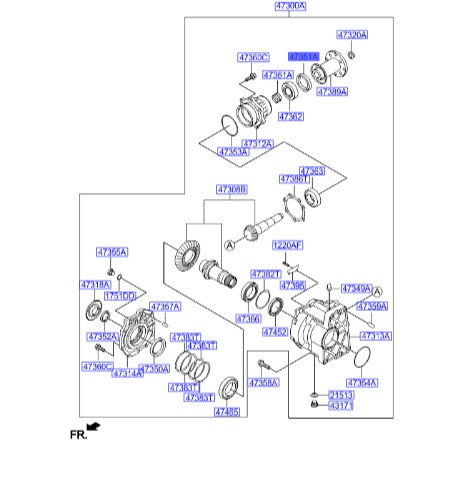 کاسه نمد کمک سانتافه   Hyundai/KIA Genuine Parts – MOBIS    473513B200 