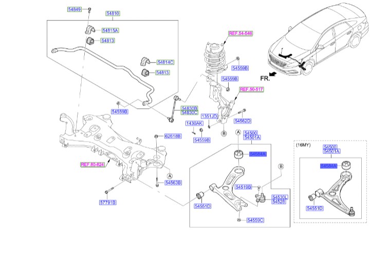 بوش طبق جلو بزرگ سوناتا ال اف Hyundai/KIA Genuine Parts – MOBIS    54584E6100 