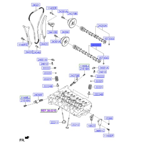 میل سوپاپ النترا  Hyundai/KIA Genuine Parts – MOBIS  241002E110