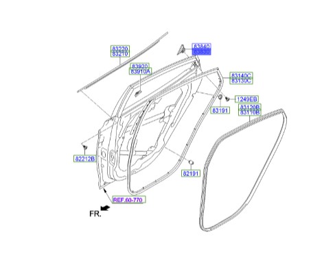 زه دور لچکی جپ النترا  Hyundai/KIA Genuine Parts – MOBIS   838303X001