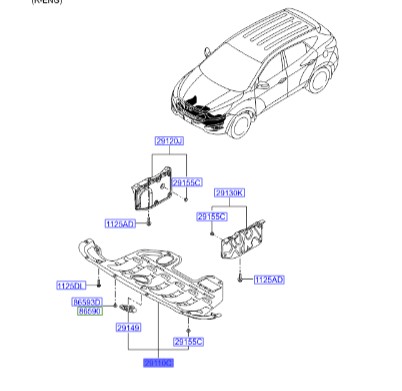 سینی زیر موتور Hyundai/KIA Genuine Parts – MOBIS    IX35  291102S001 