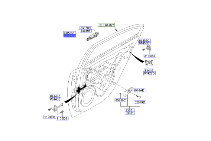 دستگیره خارجی در عقب اپتیما 2009 | Hyundai/KIA Genuine Parts | اپتیما MG مدل 2009 و 2010