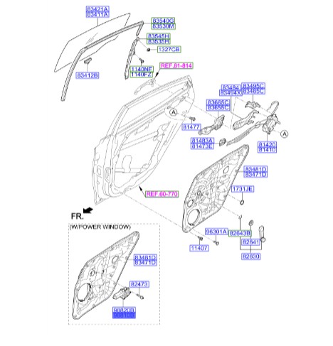 موتور شیشه بالابر درب عقب چپ النترا    Hyundai/KIA Genuine Parts – MOBIS   834503X000