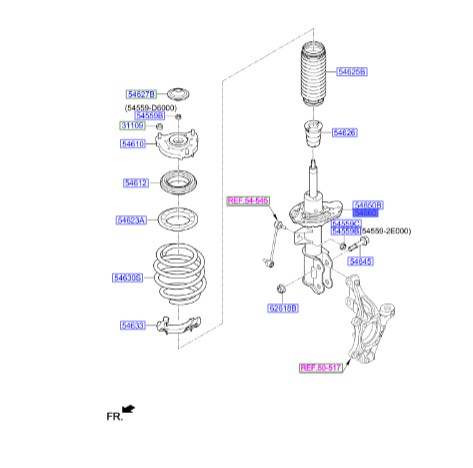 کمک جلو راست آزرا  Hyundai/KIA Genuine Parts – MOBIS   54660G8100 