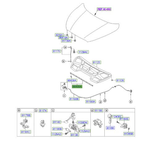 لاستیک لبه کاپوت Hyundai/KIA Genuine Parts – MOBIS    ix35  864352S000