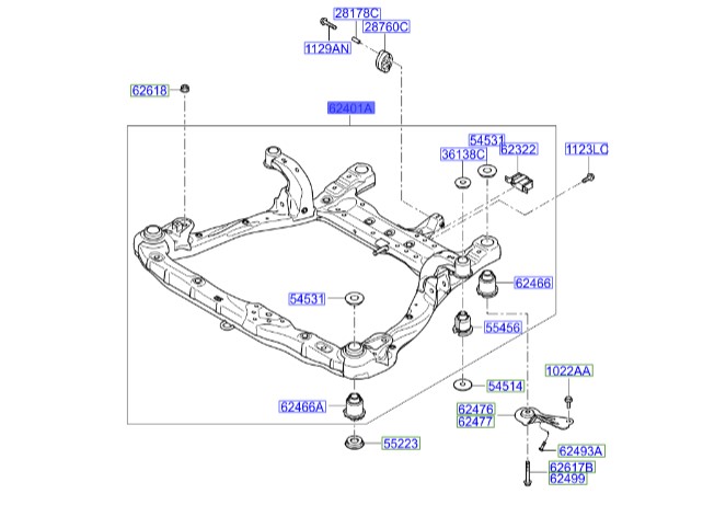 رام زیر موتور هیوندای آزرا  Hyundai/KIA Genuine Parts – MOBIS   624053L850