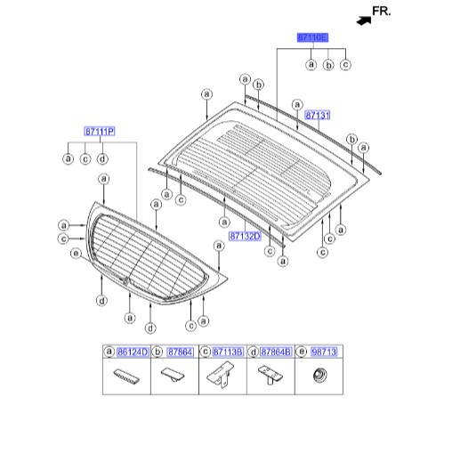 شیشه عقب ولستر   Hyundai/KIA Genuine Parts – MOBIS   871102V000