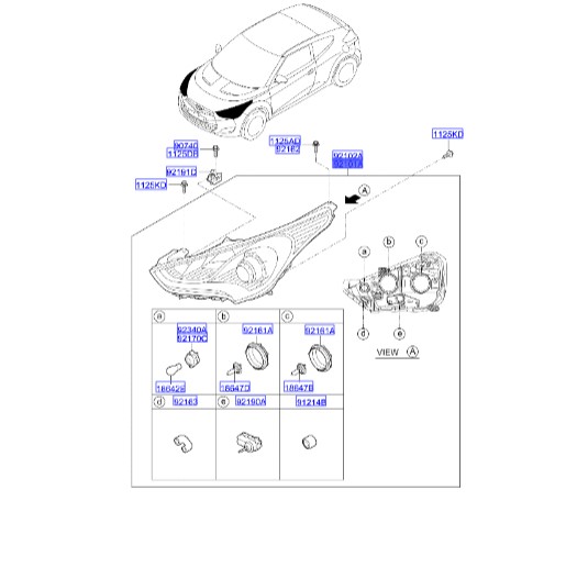 چراغ جلو چپ هیوندای ولستر Hyundai/KIA Genuine Parts – MOBIS  921012V140