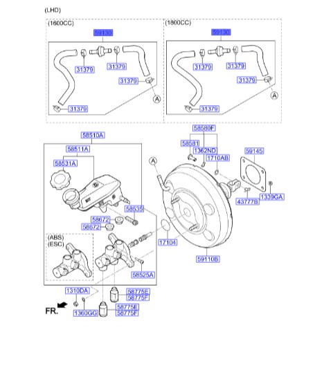 شلنگ بوستر ترمز النترا  Hyundai/KIA Genuine Parts – MOBIS     591303X200