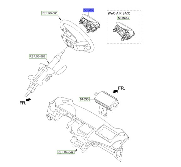 ایربگ چپ اپتیما 2011 | Hyundai/KIA Genuine Parts | اپتیما TF مدل 2011 تا 2015