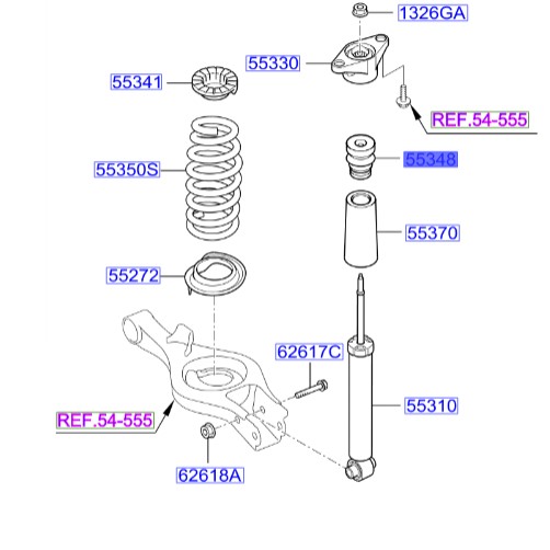 ضربه گیر کمک عقب  جنسیس_کوپه  Hyundai/KIA Genuine Parts – MOBIS    553482M000