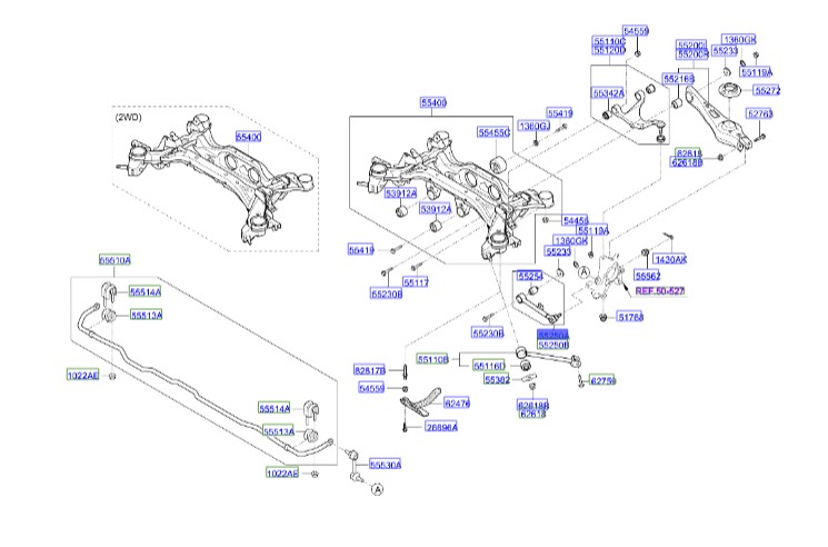 طبق عقب سانتافه  Hyundai/KIA Genuine Parts – MOBIS     552502P000 