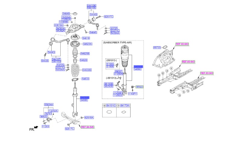 کمک فنر جلو چپ هیوندای جنسیس  Hyundai/KIA Genuine Parts – MOBIS    546053M501