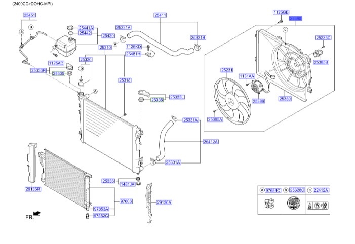 فن کامل رادیاتور Hyundai/KIA Genuine Parts – MOBIS   IX35 253802S550 