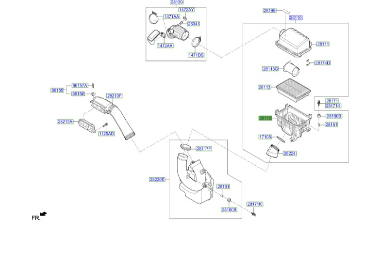 قاب هواکش النترا   28112F2000