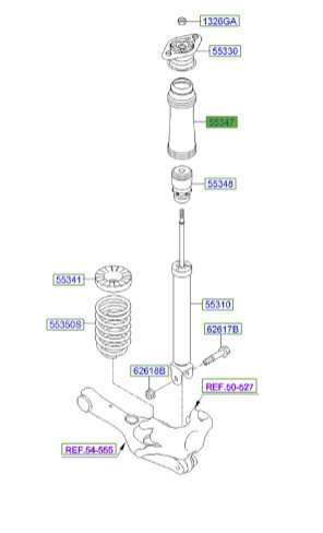 گردگیر بالای کمک عقب IX35 توسان   553162G700