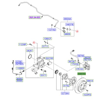 دیسک چرخ عقب آزرا   Hyundai/KIA Genuine Parts – MOBIS    584113L000 