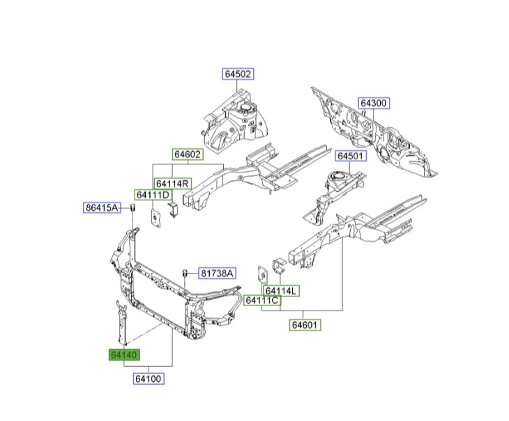 آهن روی سینی جلو | Hyundai/KIA Genuine Parts – MOBIS | اپتیما MG مدل 2009 و 2010