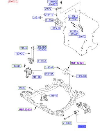 دسته موتور گیربکس توسان  Hyundai/KIA Genuine Parts – MOBIS   218302E200 