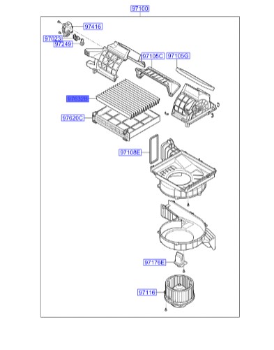 فیلتر هوا کابین سانتافه  971332G000 