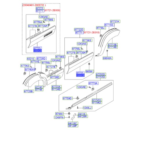 فلاپ درب جلو راست توسان  877242E000