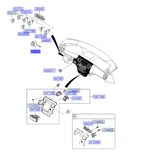 کلید تلسکوپی فرمان آزرا  Hyundai/KIA Genuine Parts – MOBIS   936913F000 