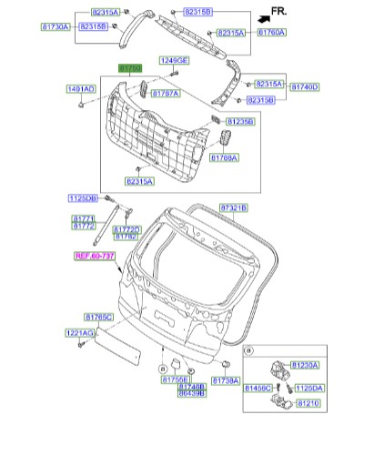 قاب درب پشت IX35  817502S000