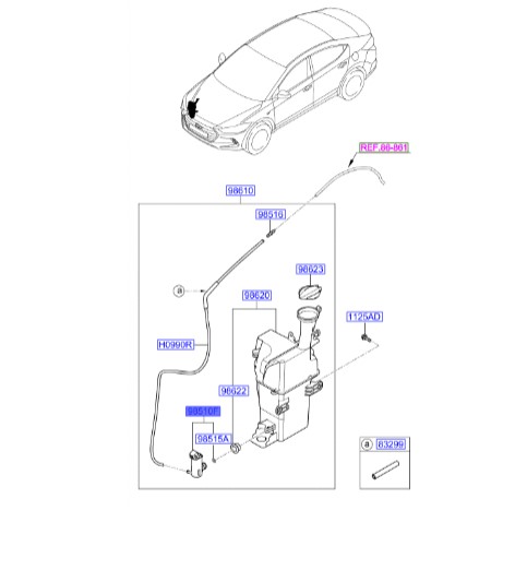 پمپ شیشه شور النترا   Hyundai/KIA Genuine Parts – MOBIS   985103T500