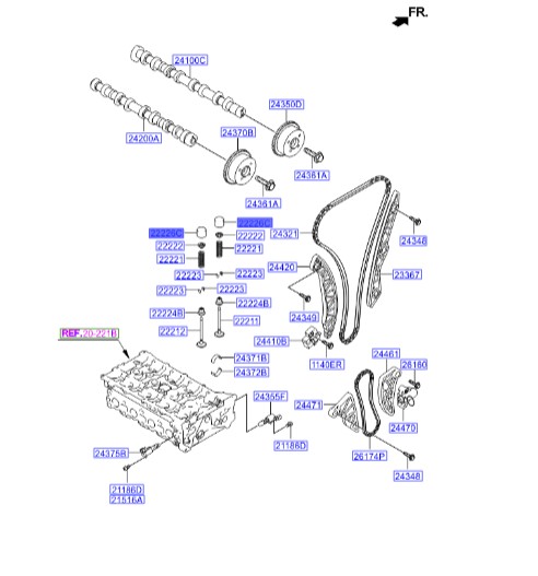 تایپیت هیوندای اوپتیما  Hyundai/KIA Genuine Parts – MOBIS   222262G004