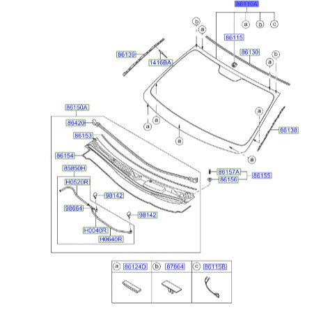 شیشه جلو  هیوندای جنسیس_کوپه Hyundai/KIA Genuine Parts – MOBIS     861102M040