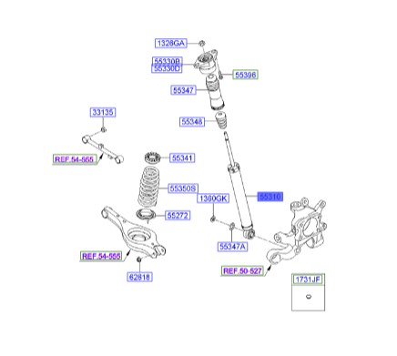 کمک فنر عقب آزرا  Hyundai/KIA Genuine Parts – MOBIS    553113L770 