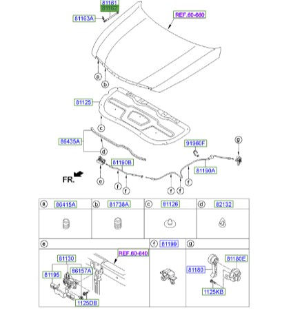 جک کاپوت سوناتا  Hyundai/KIA Genuine Parts – MOBIS   YF   811713S000 