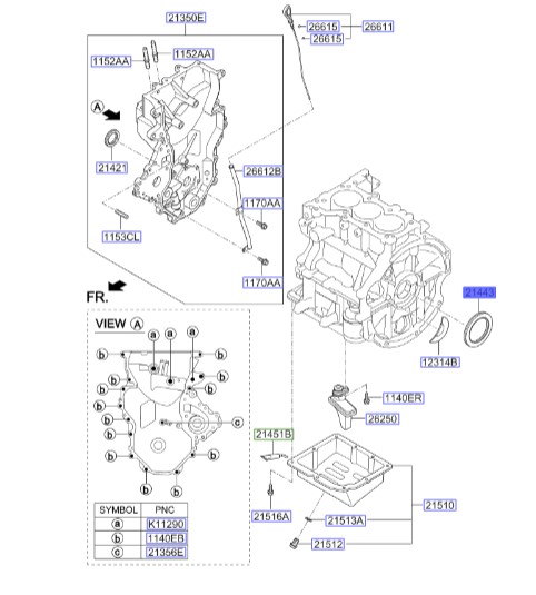 کاسه نمد عقب میل لنگ هیوندای پیکانتو   Hyundai/KIA Genuine Parts – MOBIS    2144303010