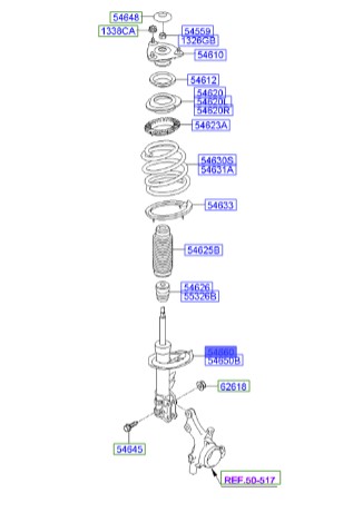 کمک فنر جلو راست Hyundai/KIA Genuine Parts – MOBIS   I30  546612L100 