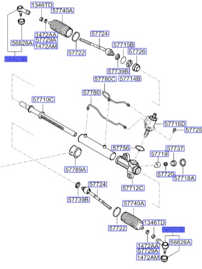 سیبک جعبه فرمان سراتو مدل 2009 | Hyundai/KIA Genuine Parts – MOBIS | سراتو LD مدل 2007 تا 2009