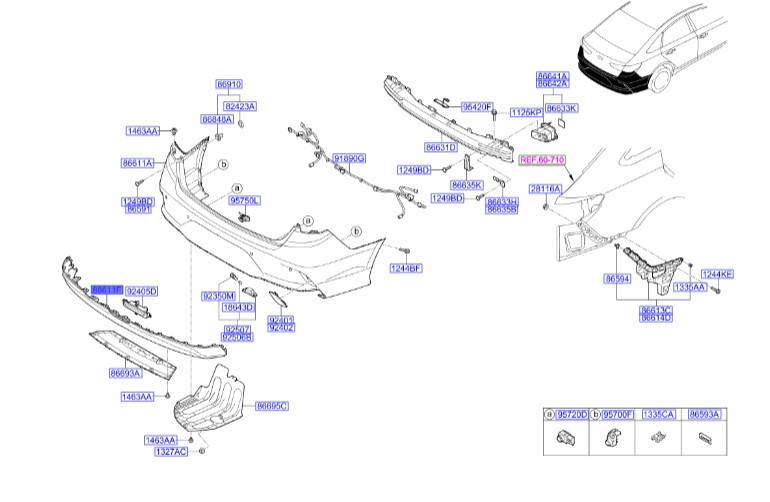 سپر عقب پایین هیوندای سوناتا  86612E6710
