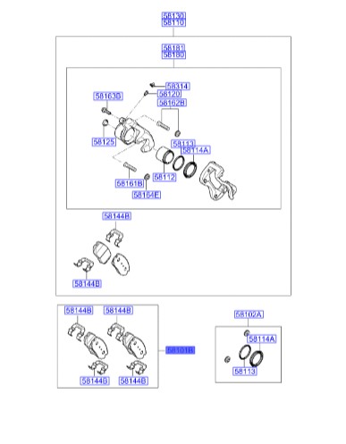 لنت ترمز جلو Hyundai/KIA Genuine Parts – MOBIS    I30  581011HA20 