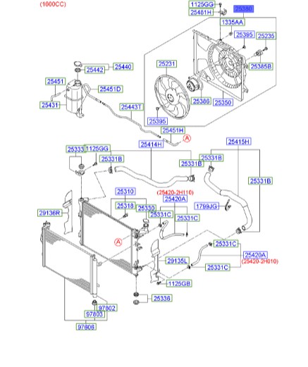 فن کامل هیوندای I30   253802H120