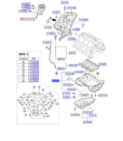 کارتل بالا موتور هیوندای جنسیس_کوپه  Hyundai/KIA Genuine Parts – MOBIS  215203C702